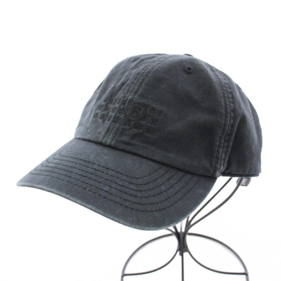 MM6 黒 キャップ シルバーロゴ入り エムエムシックス メゾンマルジェラ MM6 Maison Margiela キャップ