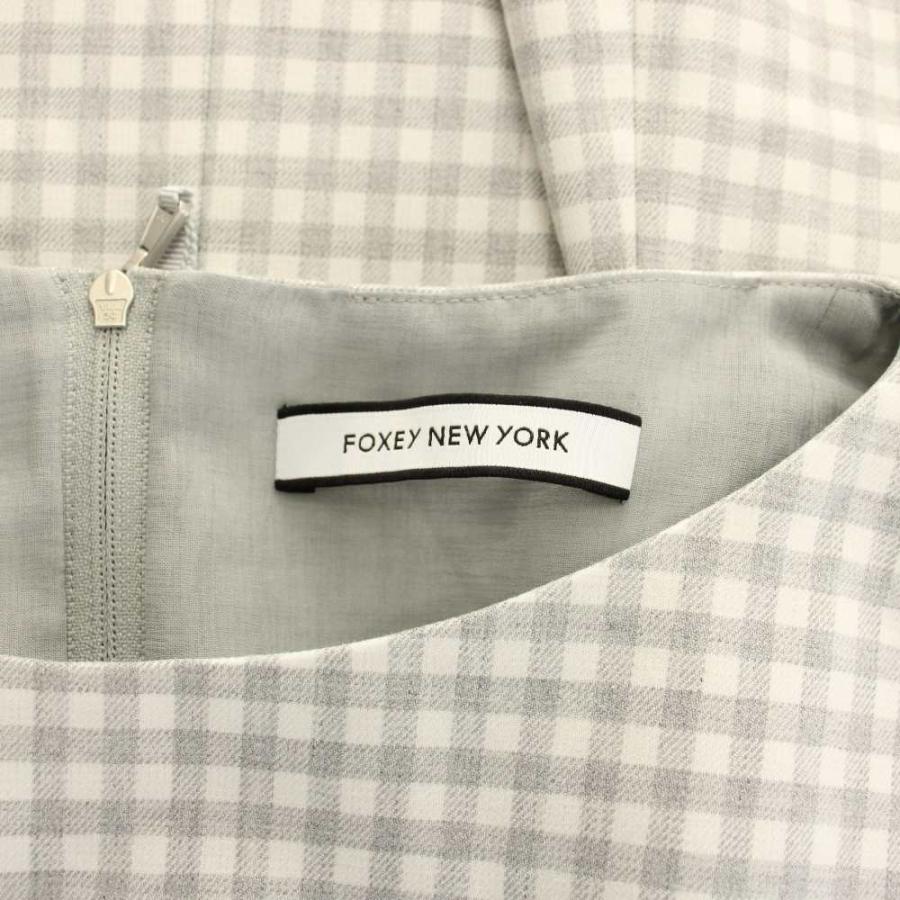 FOXEY フォクシー シルク混 ワンピース 38 M グレージュ フレア FOXEY