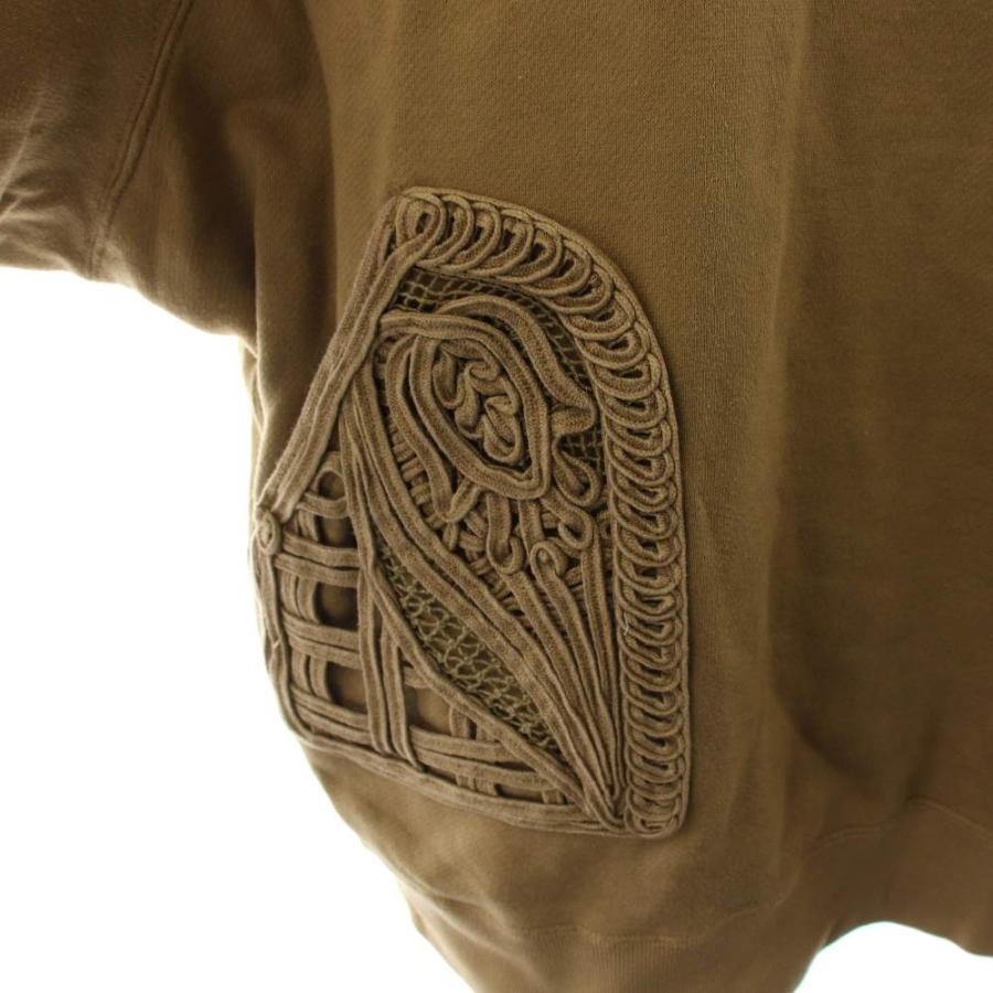マメクロゴウチ Mame Kurogouchi 22SS Cording Embroidered Oversized Sweatshirt スウェット トレーナー 1 茶 ブラウン 長袖_4