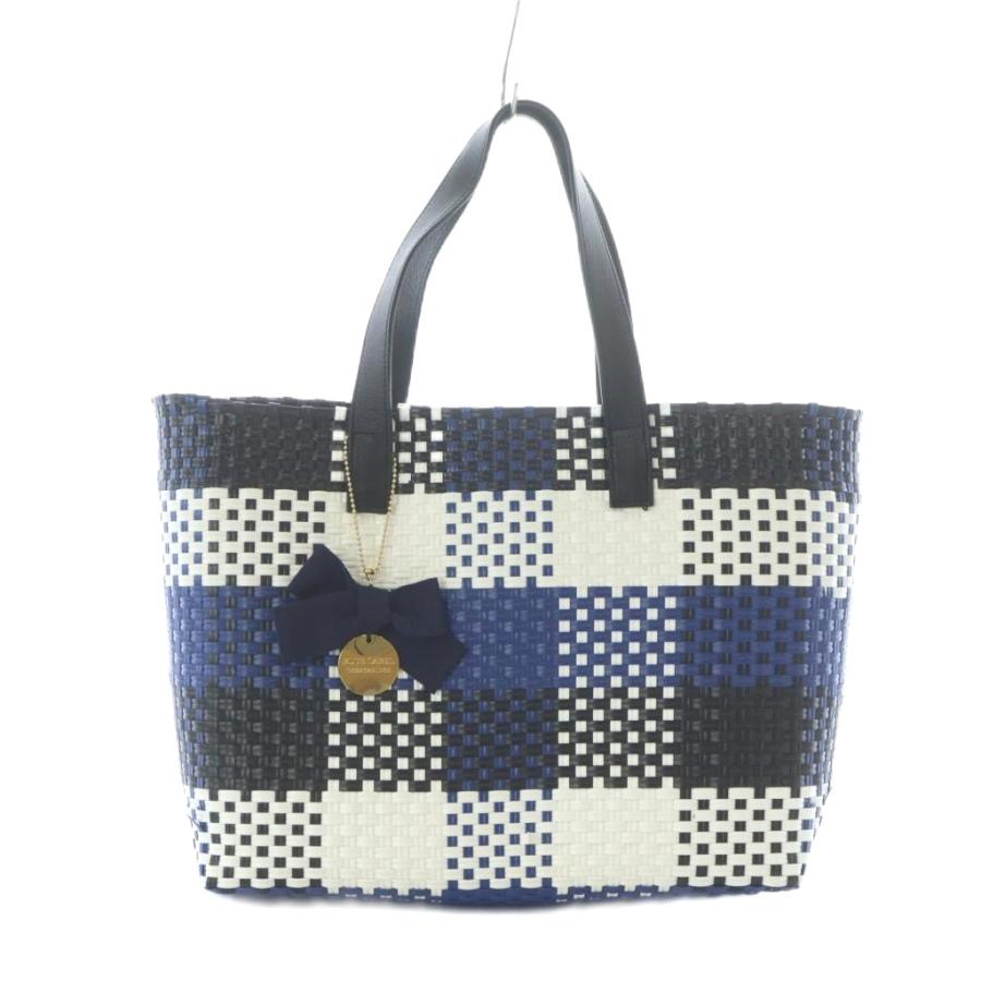 BLUE LABEL クレストブリッジ かごバッグ ブルーレーベルクレストブリッジ ビニール編み かごバッグ ラージ