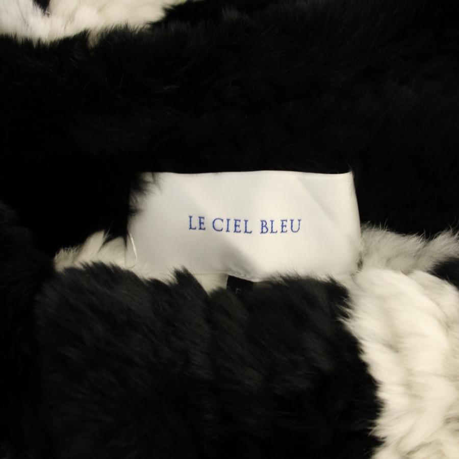 ルシェルブルー LE CIEL BLEU ノーカラーコート 上着 ラビットファー 