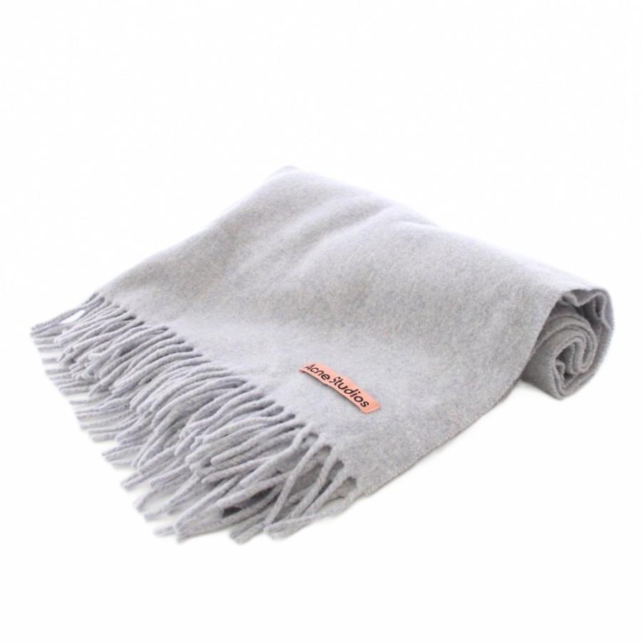 アクネ ストゥディオズ Acne Studios マフラー フリンジ ロゴ 水色