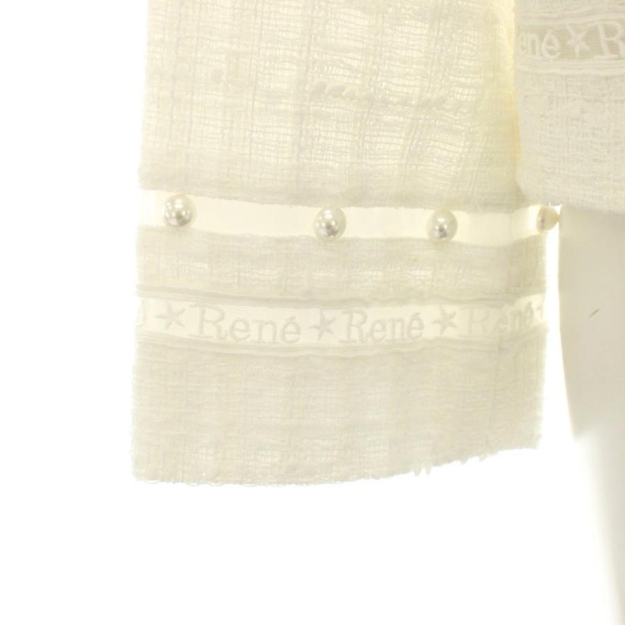 【美品】RENE MALHIA KENT ノーカラーツイードジャケット 34 Rene（ルネ） 未使用品 マリア ケント MALHIA KENT ノーカラー