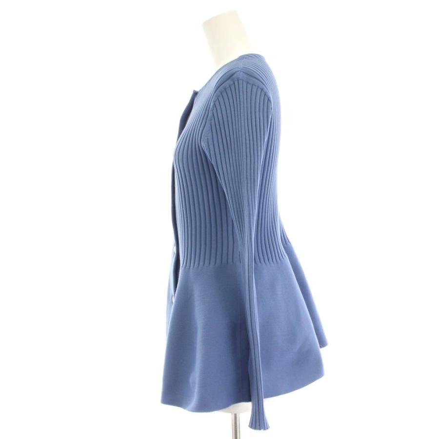 プラステ PLST 24AW ホールガーメントペプラムカーディガン S 青