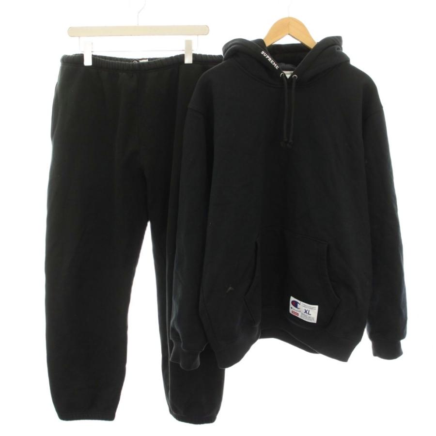 supreme シュプリーム リフレクティブスウェットパーカー ブラック　黒 Supreme（シュプリーム） チャンピオン セットアップ プルオーバー