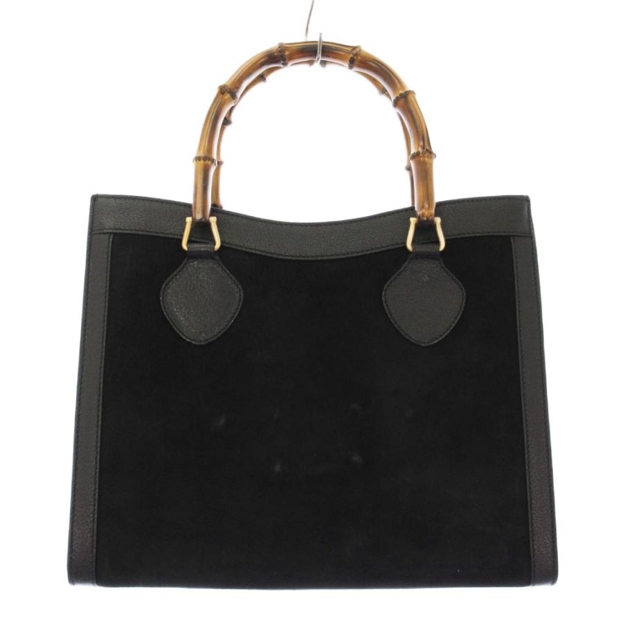 GUCCI（グッチ） バンブー ハンドバッグ スエード レザー 切替 黒