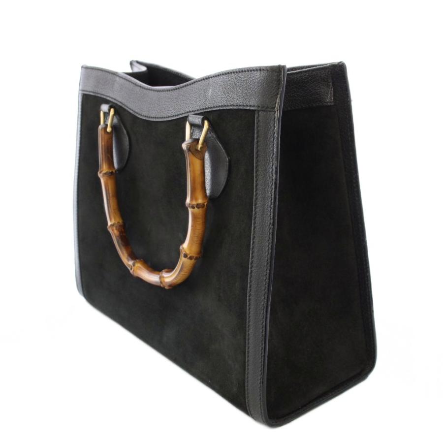 グッチ ハンドバッグ バンブー スエード ビジネス 黒 FM646 GUCCI（グッチ） バンブー ブランドオフ スウェード ハンドバッグ