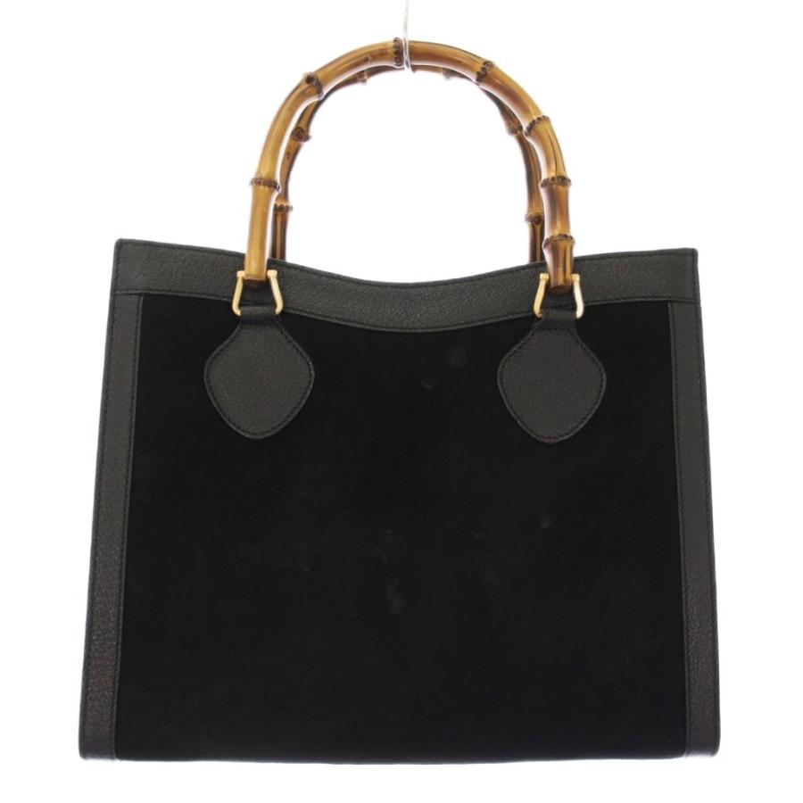 GUCCI（グッチ） バンブー ハンドバッグ スエード レザー 切替 黒