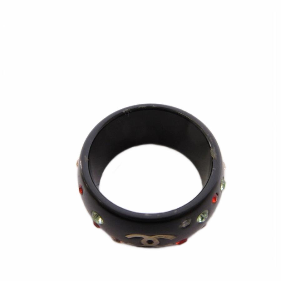 CHANEL（シャネル） ココマーク リング 指輪 ラインストーン 12号 黒