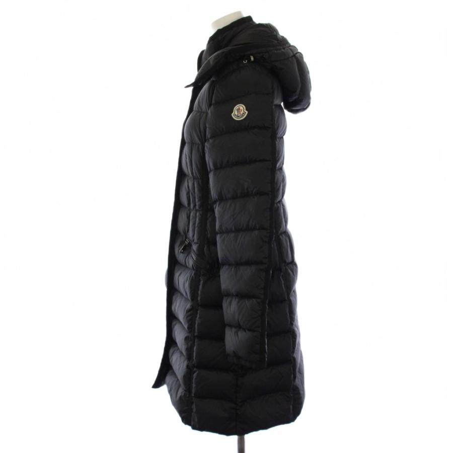 モンクレール MONCLER HERMINE フーデッド ダウンコート ロング ジップアップ ナイロン 1 黒 B20934930005 53048 /BM レディース_1
