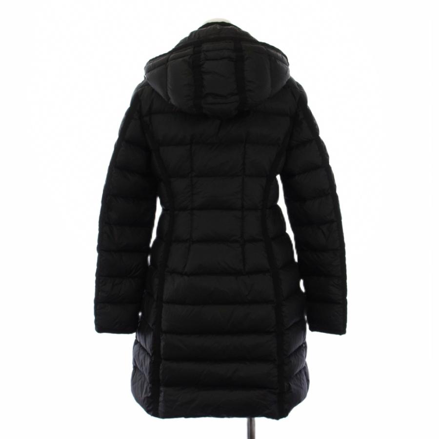 モンクレール MONCLER HERMINE フーデッド ダウンコート ロング ジップアップ ナイロン 1 黒 B20934930005 53048 /BM レディース_2