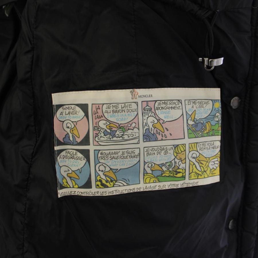 モンクレール MONCLER HERMINE フーデッド ダウンコート ロング ジップアップ ナイロン 1 黒 B20934930005 53048 /BM レディース_4
