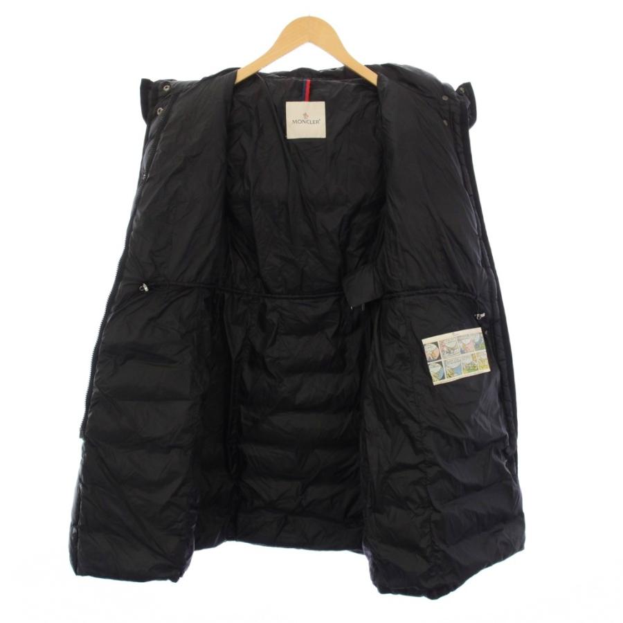 モンクレール MONCLER HERMINE フーデッド ダウンコート ロング ジップアップ ナイロン 1 黒 B20934930005 53048 /BM レディース_5
