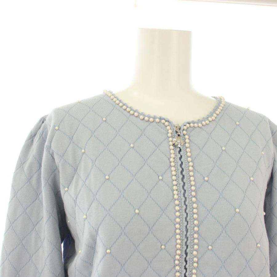 エムズグレイシー M'S GRACY キルティング カーディガン ニット ジップ