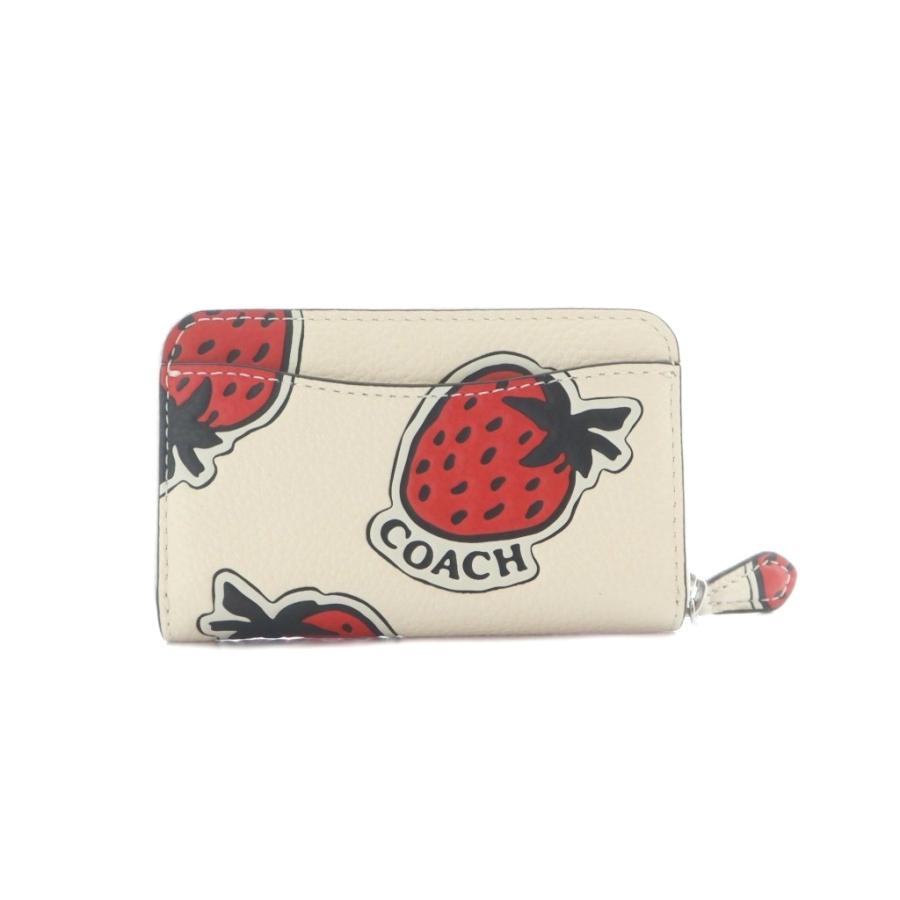 新品　コーチ　スモールジップアラウンドカードケース　ストロベリー COACH（コーチ） スモール ジップ アラウンド カードケース