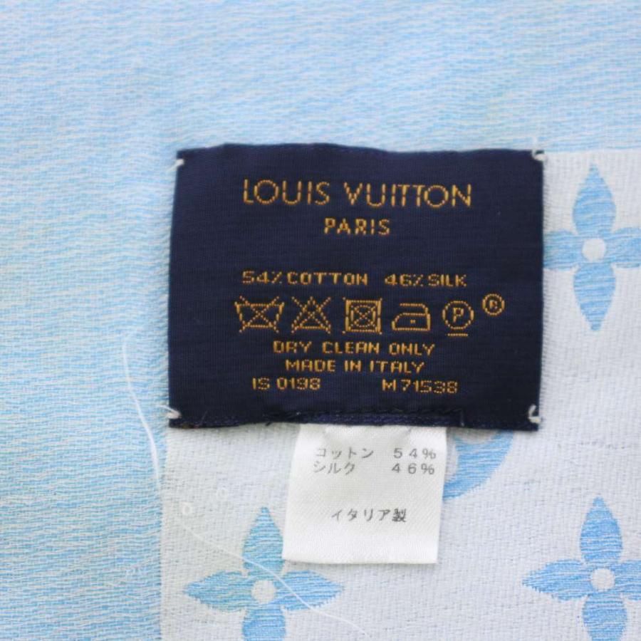 ルイヴィトン ショール モノグラム ストール 総柄 シルク 青 白 LOUIS VUITTON（ルイ・ヴィトン） LOUIS VUITTON T-Shirting Monogram