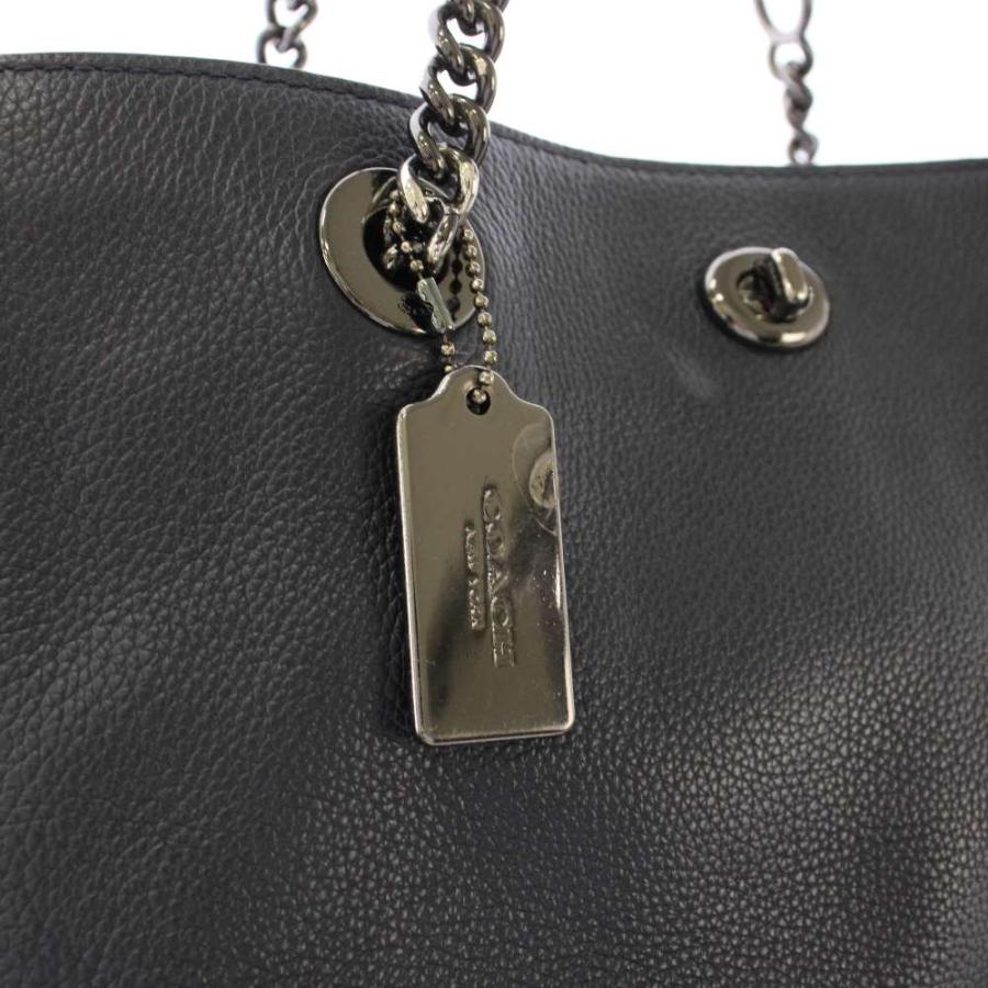 コーチ トートバッグ ショルダーバッグ レザー チェーン ネイビー 56830 COACH（コーチ） トートバッグ ショルダーバッグ レザー チェーン