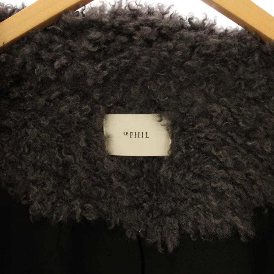 未使用品 ル フィル LE PHIL 25AW ダブルニードルファーコート スタンドカラー ロング 1 グレー 534-5252005 /KH レディース_3