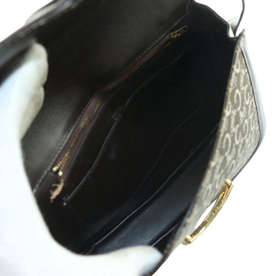 セリーヌ Cマカダム ホースキャリッジ ショルダーバッグ キャンバス レザー 茶 CELINE（セリーヌ） CELINE Cマカダム ホースキャリッジ ショルダー