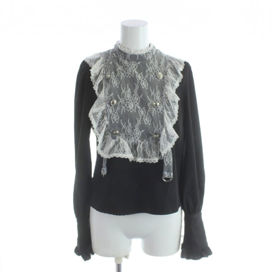 バブルス BUBBLES シャツ ブラウス カットソー 長袖 レース F 黒