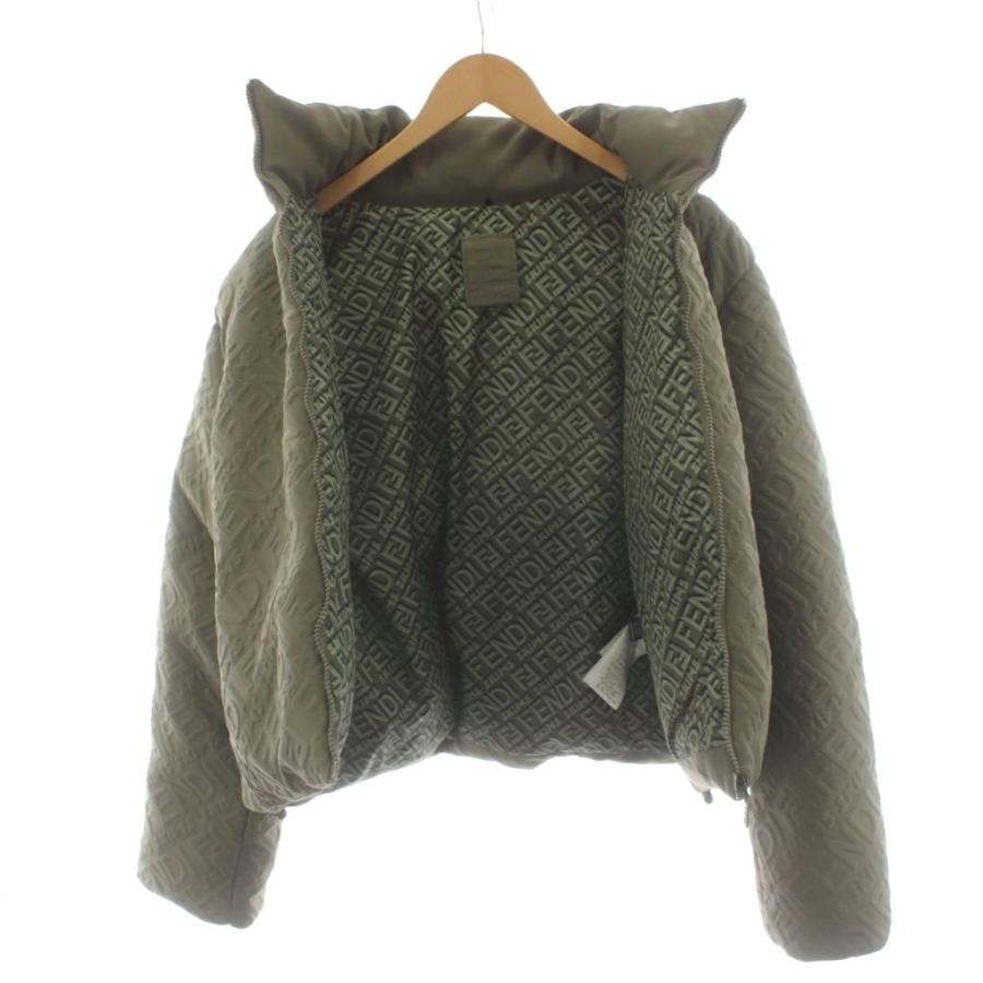 フェンディ FENDI × スキムス SKIMS ダウンジャケット ロゴ 総柄 アウター S カーキ FAN068 AGNR /AN48 レディース_3