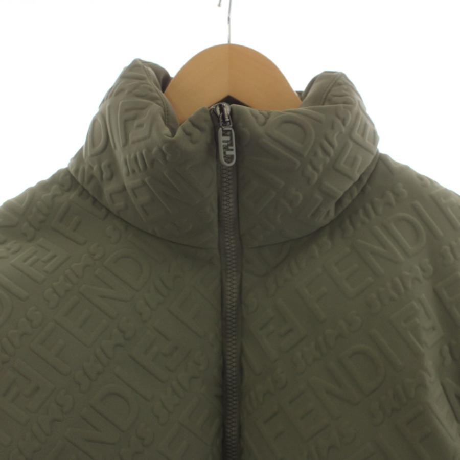フェンディ FENDI × スキムス SKIMS ダウンジャケット ロゴ 総柄 アウター S カーキ FAN068 AGNR /AN48 レディース_4