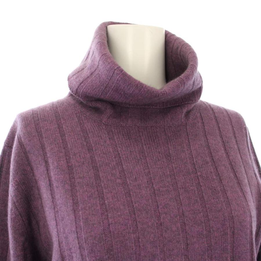 シャネル CHANEL 97A  ニット セーター タートルネック 長袖 リブ編み カシミヤ ヴィンテージ 38 紫 パープル PO9121V00364 レディースの画像