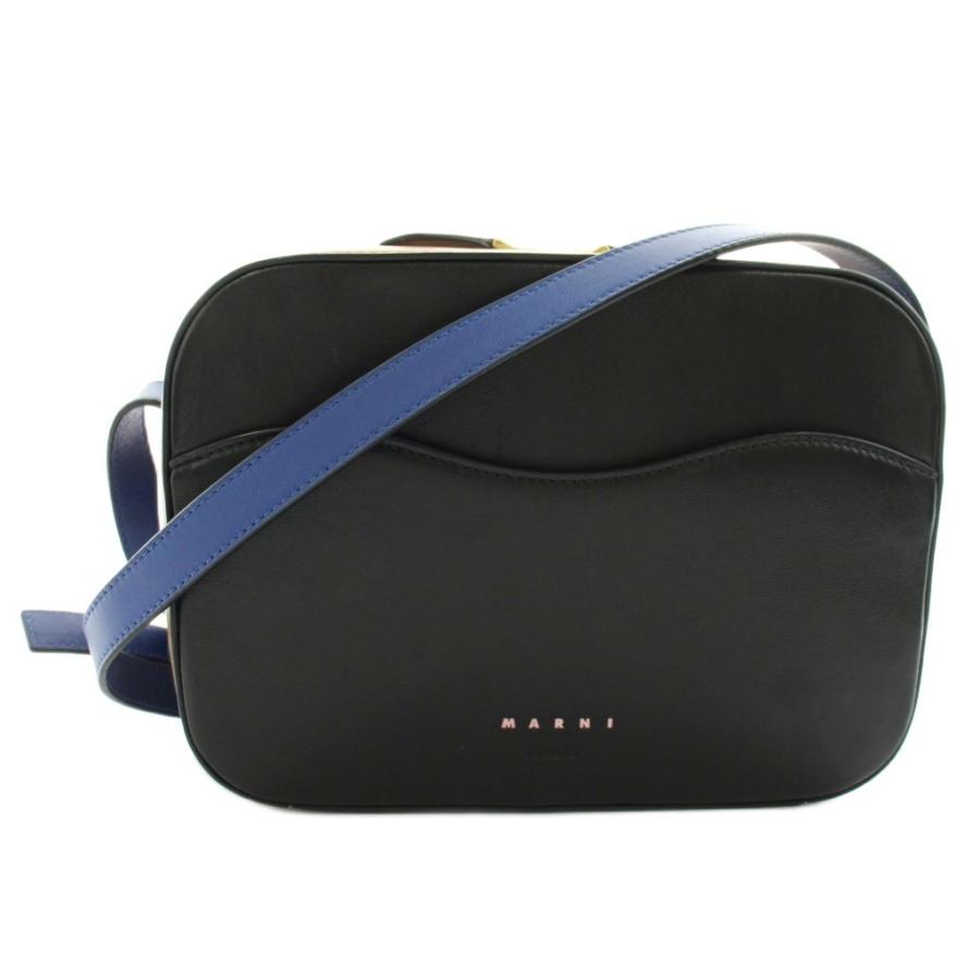 マルニ MARNI ウール レザー ショルダーバッグ トートバッグ 紺 黒 MARNI（マルニ） トートバッグ MUSEO SMALL ミュゼオ スモール
