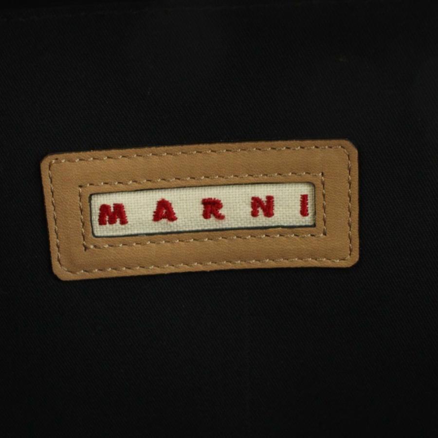 マルニ シェルレザーショルダーバッグ スクエア ロゴ 黒 ブラック 茶 MARNI（マルニ） MARNI Shell Leather Shoulder Bag シェルレザー