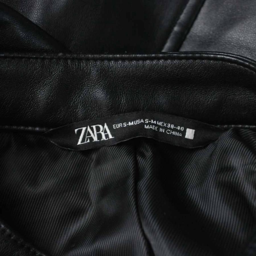 ZARA 希少 完売品 フェイク レザー ダウンベスト XLサイズ パフベスト