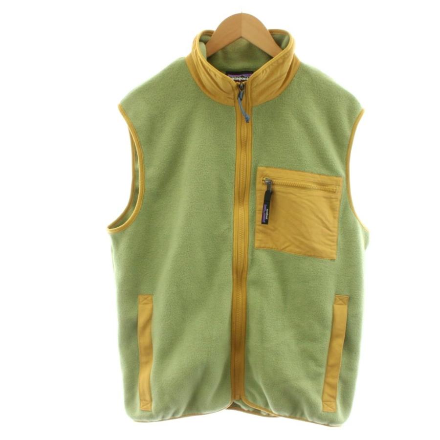 値下げ【patagonia】フリースベスト　シンチラ　グリーン サイズL パタゴニア Patagonia シンチラベスト フリース ジップアップ M 緑