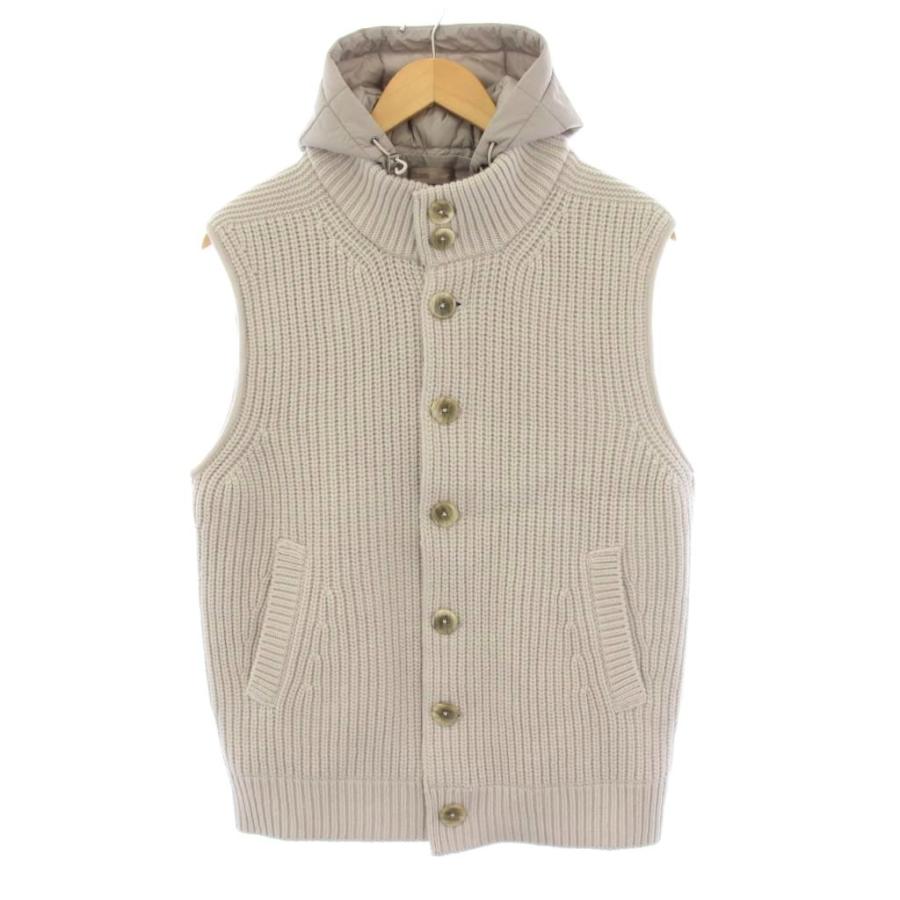 ヘルノ HERNO RESORT ニットベスト フーディ 50 グレー MC009UR /KH