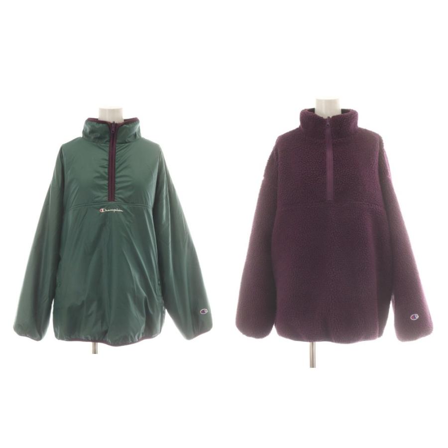 Champion（チャンピオン） ジャケット リバーシブル L 緑 紫 ハーフ 