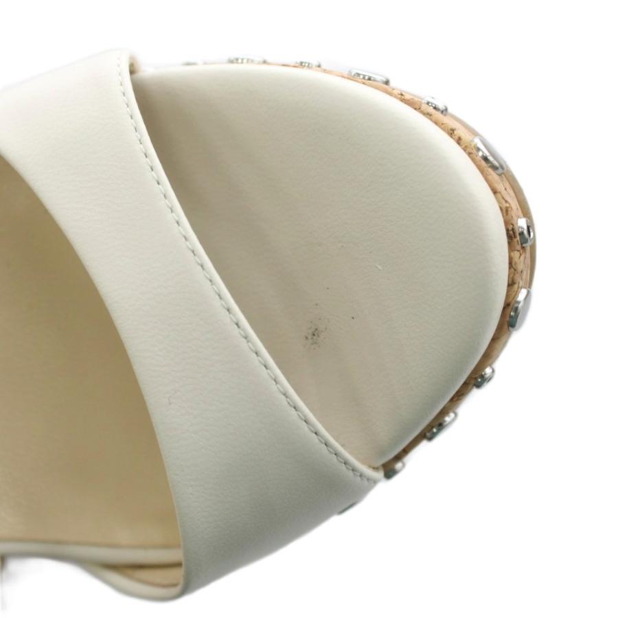 ジミーチュウ JIMMY CHOO サンダル ウェッジソール ストラップ 37 白 