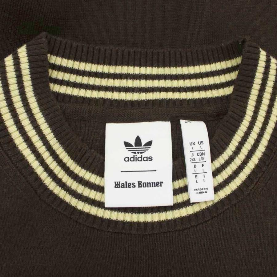 アディダスオリジナルス adidas originals × Wales Bonner ネックラインニット セーター ウール 2XL 茶 ブラウン 長袖 IN5953 /RR_4