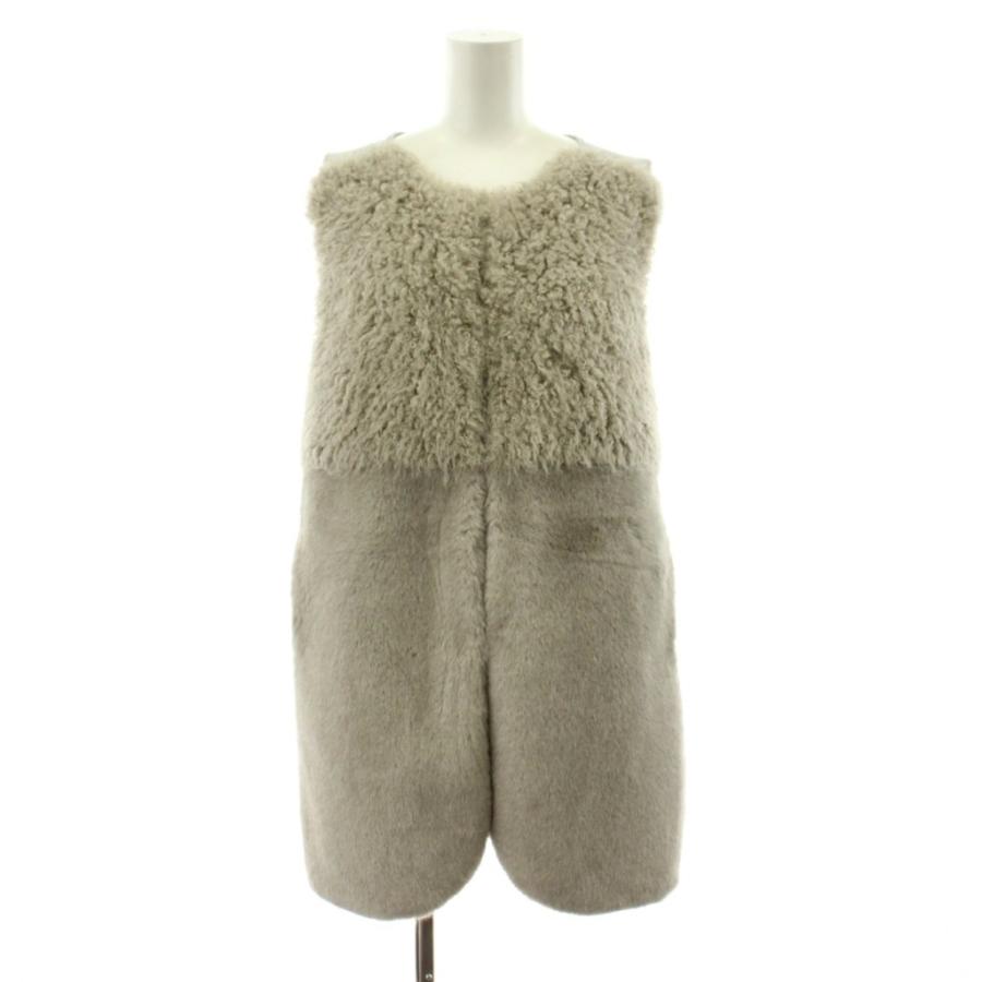 アルアバイル 23AW フェイクファーコンビニットジレ 前開き 2 グレー アルアバイル allureville 23AW フェイクファーコンビニットジレ