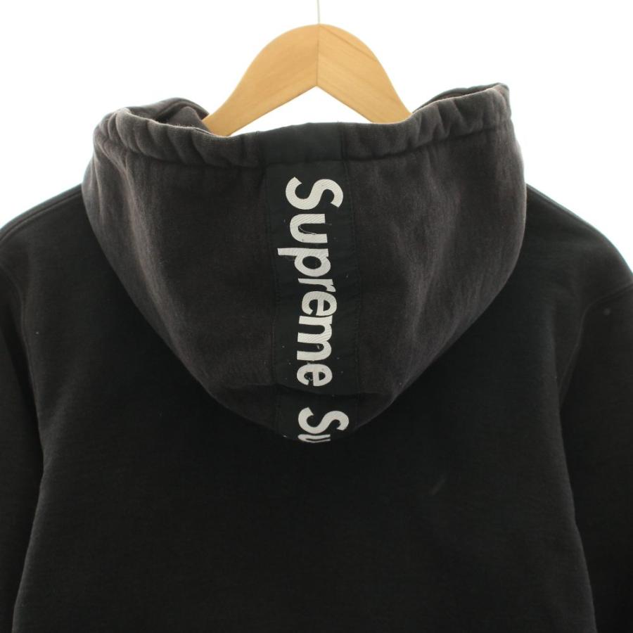 シュプリーム SUPREME 14AW ロゴテープジップアップ Logo Tape Zip up ジップアップパーカー 長袖 フード 裏起毛 S 黒 ブラック メンズ_4