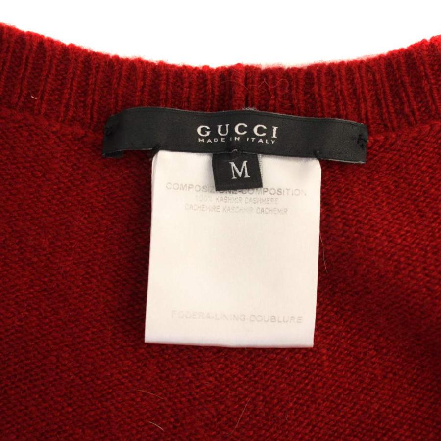 GUCCI（グッチ） ニット セーター 半袖 カシミヤ M 赤 205263.28280