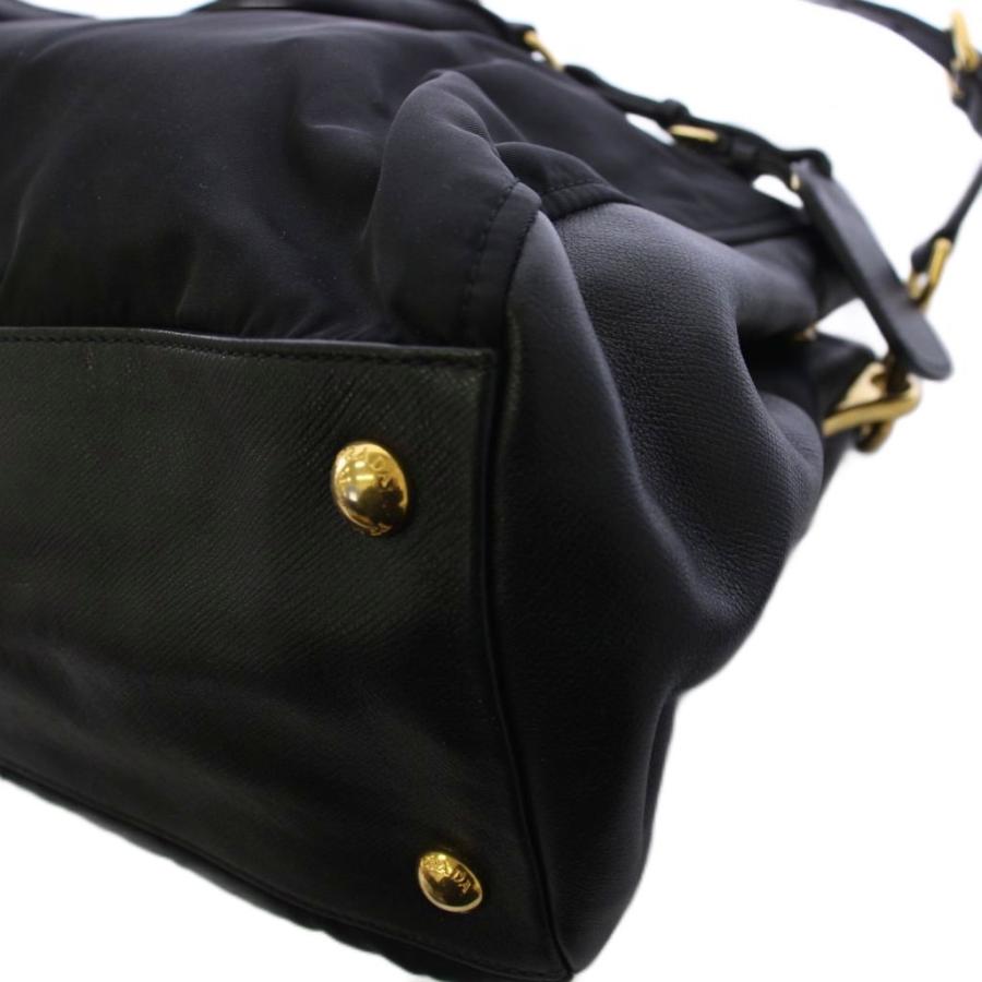 ■PRADA（プラダ）/良品 / ナイロン×レザー / ハンド /ブラック 黒 PRADA（プラダ） ハンドバッグ ショルダーバッグ 2WAY ナイロン レザー