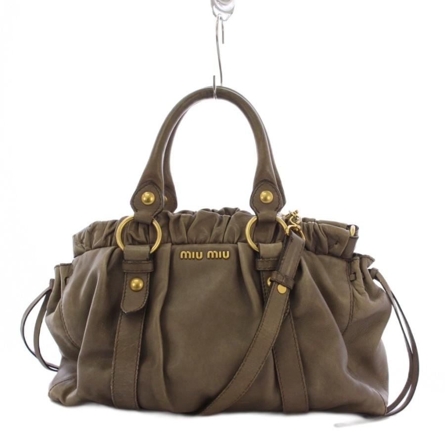 miu miu（ミュウミュウ） miumiu Vitello Lux ハンドバッグ ショルダー 