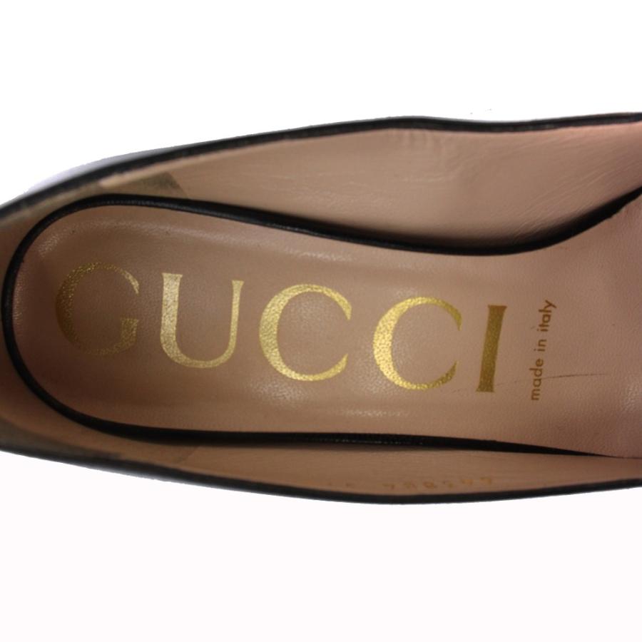 グッチ GUCCI MALAGA KID NERO ホースビット ローファー シューズ レザー 37 黒 SORANO70 /BM レディース_4