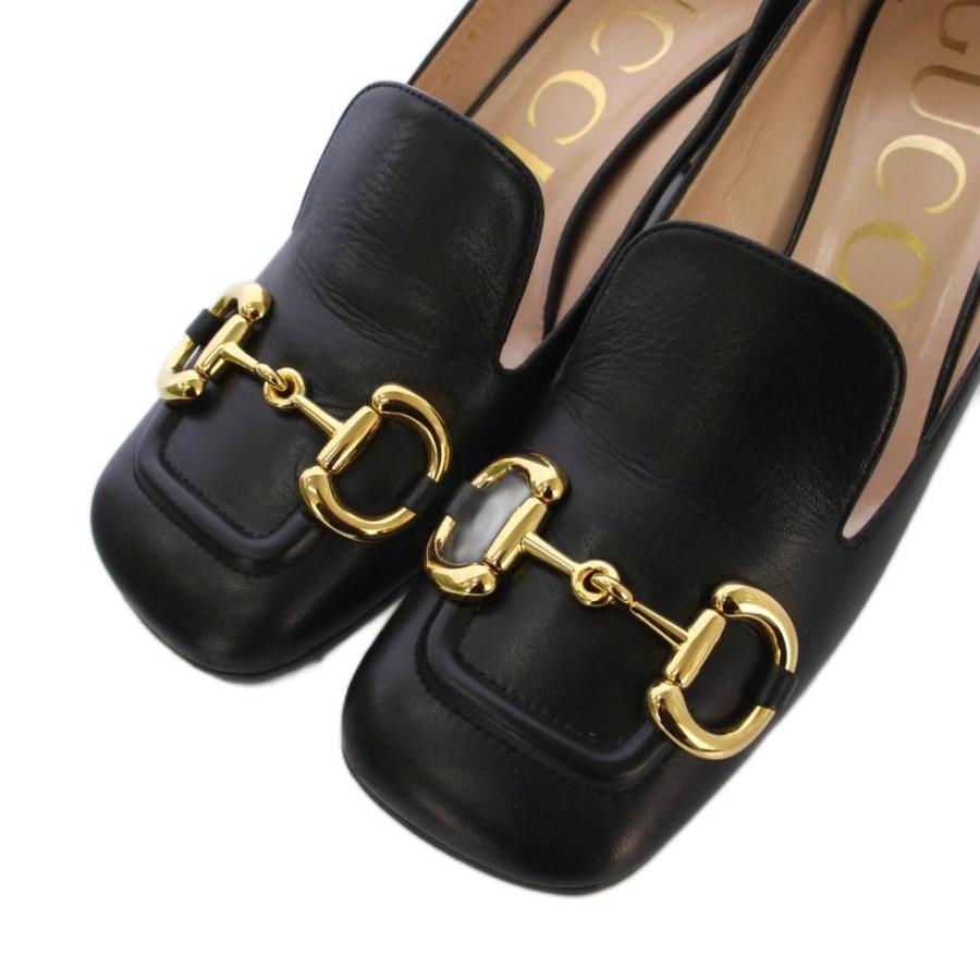 グッチ GUCCI MALAGA KID NERO ホースビット ローファー シューズ レザー 37 黒 SORANO70 /BM レディース_5