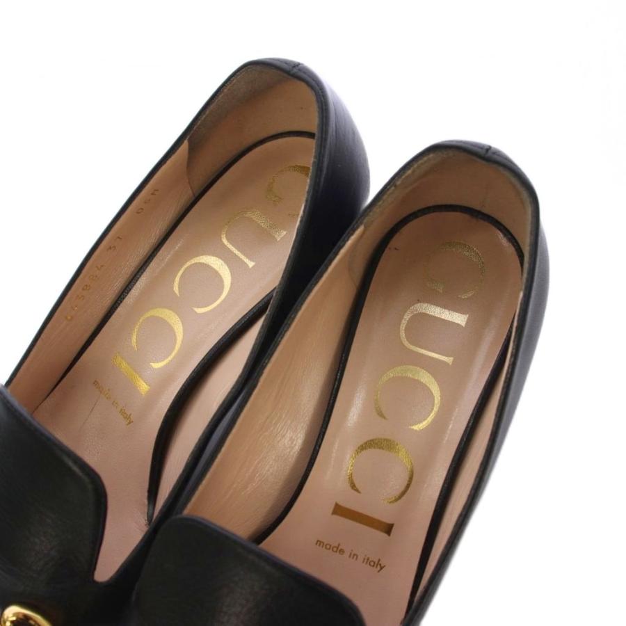 グッチ GUCCI MALAGA KID NERO ホースビット ローファー シューズ レザー 37 黒 SORANO70 /BM レディース_6