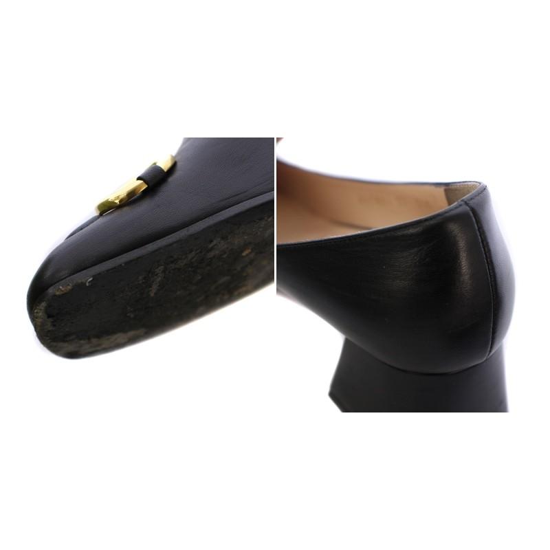 グッチ GUCCI MALAGA KID NERO ホースビット ローファー シューズ レザー 37 黒 SORANO70 /BM レディース_8