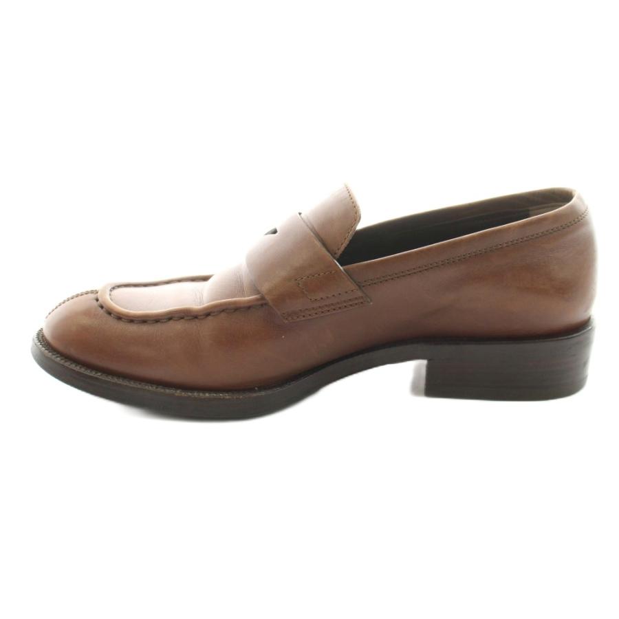 プラダ PRADA ローファー レザー 37.5 茶 ブラウン /KU ○D レディース 