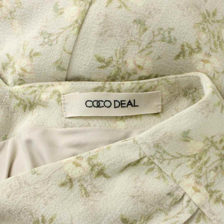 ココディール COCO DEAL ワンピース 2 グレー 緑 グリーン 花柄 長袖 V
