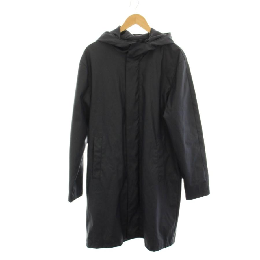 ZARA（ザラ） レインコート M 紺 ネイビー フード 長袖 ロング丈 /LP