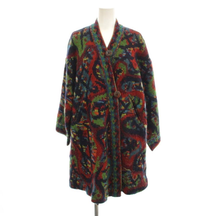 ミッソーニ MISSONI ジャガードニットコート ウール S マルチ