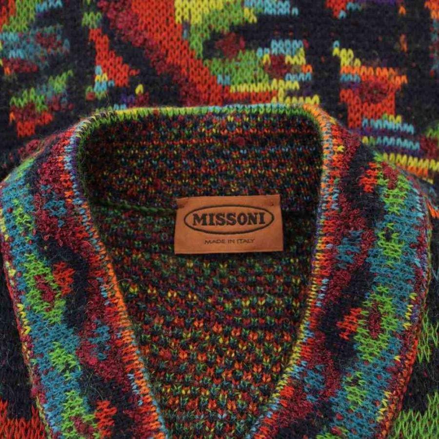 ミッソーニ MISSONI ジャガードニットコート ウール S マルチカラー 総 