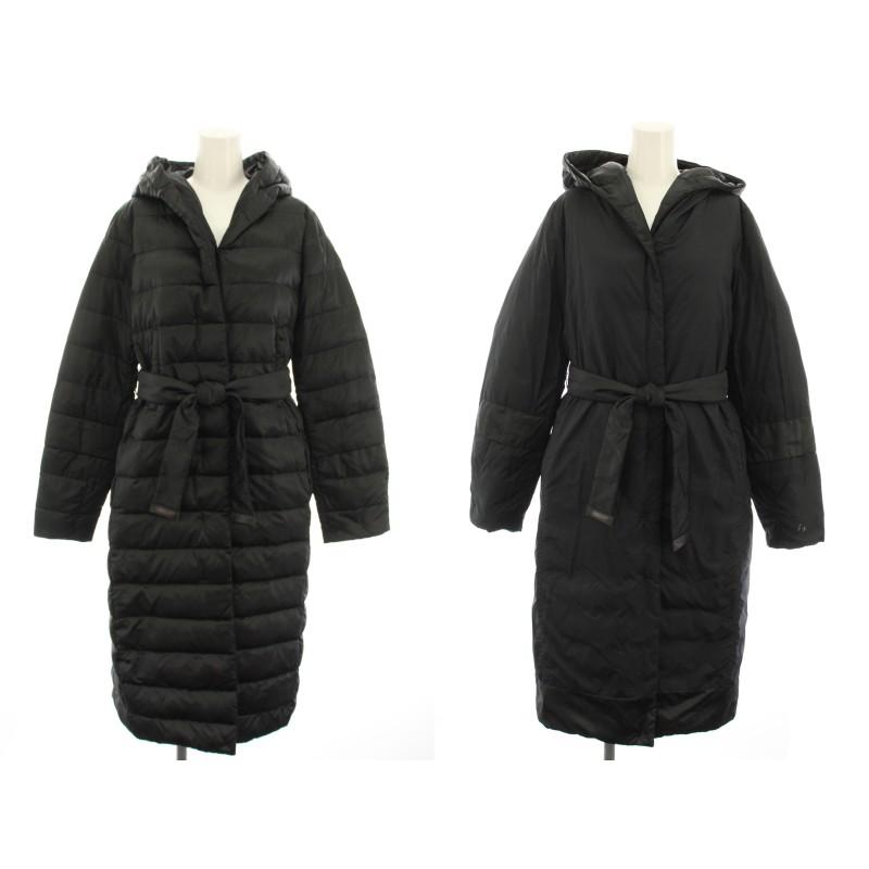 S Max Mara リバーシブルダウンジャケットブラック黒フード付き